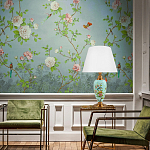 Настольная лампа голубая с изображением птиц Slip Away варинант исполнения - 5 | Loft Concept в Казани