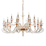 Люстра с 18-ю лампочками и изогнутыми прозрачными элементами из стекла Twisted Glass Candles Chandelier варинант исполнения - 1 | Loft Concept в Казани