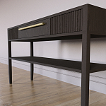 Дизайнерская Консоль с полкой и ящиком Primo Темный орех варинант исполнения - 5 | Loft Concept в Казани