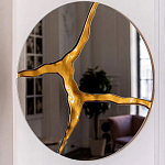 Зеркало кругле с декоративной золотой вставкой Golden Tree варинант исполнения - 4 | Loft Concept в Казани