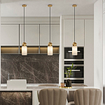 Подвесной светильник светодиодный с цилиндрическим плафоном Stone Helios варинант исполнения - 6 | Loft Concept в Казани