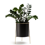 Кашпо из металла и латуни Elegance Elevated Planters черное варинант исполнения - 3 | Loft Concept в Казани