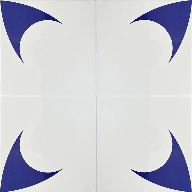 Дизайнерская плитка с узором Комета 2 Белый Синий в Казани | Loft Concept 