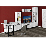 Стеллаж книжный белый с 3-мя открытыми полками и дверкой Strict Lines варинант исполнения - 6 | Loft Concept в Казани