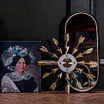 Часы настенные золотые из металла с декором в виде стрел Current Time варинант исполнения - 3 | Loft Concept в Казани