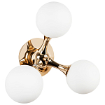 Бра с 3-мя плафонами из стеклянных шаров Pearls Suspension Gold Wall Lamp варинант исполнения - 1 | Loft Concept в Казани