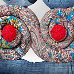 Кукла из одежды и павлопосадских платков Rusalka Blue Jeans варинант исполнения - 3 | Loft Concept в Казани