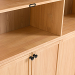 Книжный шкаф из массива сосны с металлической лестницей Burton Wood Cabinet варинант исполнения - 7 | Loft Concept в Казани