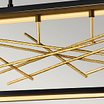 Люстра прямоугольная черного цвета с декором в виде ветвей в золотой отделке Hinkley варинант исполнения - 6 | Loft Concept в Казани