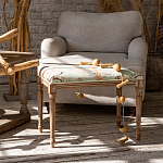 Банкетка из массива бука светло-зеленая с растительным орнаментом Raffael Angel Floral Banquette варинант исполнения - 6 | Loft Concept в Казани