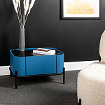 Тумба прикроватная чёрно-голубая с  ящиком Blue Cabinet варинант исполнения - 5 | Loft Concept в Казани