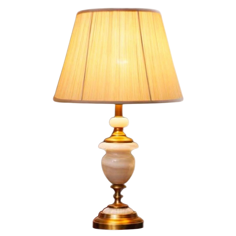 Настольная лампа керамическая с тканевым абажуром Millennium Бронза Белый в Казани | Loft Concept 