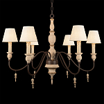 Люстра на металлическом основании с 6-ю белыми тканевыми абажурами Terrain варинант исполнения - 6 | Loft Concept в Казани