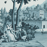 Обои ручная роспись Views of Italy Mare Verde варинант исполнения - 1 | Loft Concept в Казани