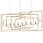 Люстра золотая из пересекающихся прямоугольных элементов Thin Intersecting Rectangles варинант исполнения - 2 | Loft Concept в Казани