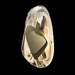 Бра овальное из стекла с золотым элементом Flow Texture  варинант исполнения - 7 | Loft Concept в Казани