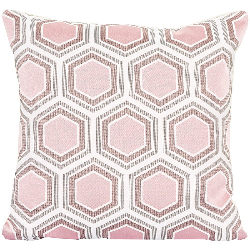 Подушка Hexagon Pink Geometry Белый Розовый пастельный в Казани | Loft Concept 