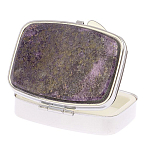 Таблетница карманная прямоугольная с 2-мя отделениями с зеркалом и накладкой из натурального камня Флюорит Silver Stone Pillboxes варинант исполнения - 2 | Loft Concept в Казани
