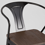 Черный глянцевый стул с сиденьем из натурального дерева TOLIX варинант исполнения - 6 | Loft Concept в Казани