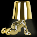 Настольная лампа фигурная цвета золото с гладким абажуром Высота 17 см Sophia варинант исполнения - 3 | Loft Concept в Казани