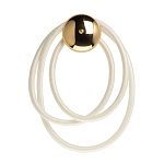 Бра с круглым золотистым основанием и белыми изогнутыми световыми линиями Luke Lampco Tracer Lamp варинант исполнения - 1 | Loft Concept в Казани