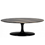 Стол журнальный овальный с столешницей из искусственного мрамора Alonso Gloss варинант исполнения - 1 | Loft Concept в Казани