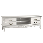 ТВ-тумба белая из массива бука с 4-мя ящиками и 2-мя полками White Provence варинант исполнения - 1 | Loft Concept в Казани