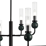 Люстра с 8-ю плафонами в форме стеклянных трубок и мраморных декоративных элементов Montreal варинант исполнения - 5 | Loft Concept в Казани