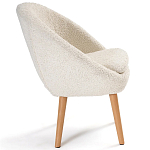 Кресло на деревянных ножках с обивкой из ткани букле Aldo Boucle Armchair варинант исполнения - 3 | Loft Concept в Казани