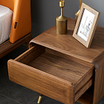 Прикроватная деревянная тумба с ящиком и нишей для хранения Moon Walnut Furniture варинант исполнения - 2 | Loft Concept в Казани