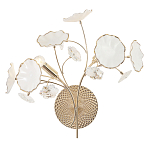 Бра с белыми лепестками из керамики и прозрачными хрустальными цветками Wintery flovers варинант исполнения - 1 | Loft Concept в Казани