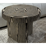 Столик журнальный круглый с полосатым узором Zebroids варинант исполнения - 4 | Loft Concept в Казани