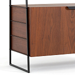 Стеллаж из стали и орехового дерева Derek Wood Rack варинант исполнения - 4 | Loft Concept в Казани