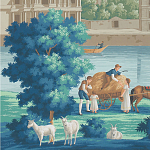 Обои ручная роспись Monuments of Paris Jacquemart on scenic paper варинант исполнения - 2 | Loft Concept в Казани