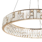 Кольцевая люстра с декором из мрамора и хрусталя Dione Ring Marble Crystal Chandelier варинант исполнения - 2 | Loft Concept в Казани