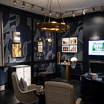 Обои ручная роспись в стиле Арт-деко Symphony Colourway SC-104 on Kyanite silk dupion варинант исполнения - 2 | Loft Concept в Казани