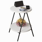 Стол приставной с 2-мя круглыми белыми столешницами ESSEL SIDE TABLE WHITE варинант исполнения - 1 | Loft Concept в Казани