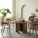 Стол обеденный круглый с двойной столешницей Walnut Wood Table варинант исполнения - 2 | Loft Concept в Казани