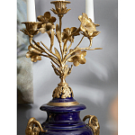 Подсвечник из темно-синего фарфора с бронзовыми элементами и цветами Eden Garden варинант исполнения - 5 | Loft Concept в Казани