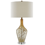 Настольная лампа с тканевым абажуром в форме цилиндра Thin Neck варинант исполнения - 2 | Loft Concept в Казани