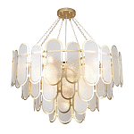 Люстра с многослойным эффектом из овальных элементов из непрозрачного стекла Conformation варинант исполнения - 4 | Loft Concept в Казани