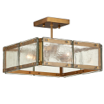 Потолочный светильник квадратный из толстого литого стекла Cast Glass варинант исполнения - 1 | Loft Concept в Казани