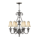 Люстра с 7-ю кремовыми текстильными абажурами Hinkley варинант исполнения - 2 | Loft Concept в Казани