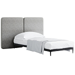 Кровать с большим мягким изголовьем Unity Grey Bed варинант исполнения - 8 | Loft Concept в Казани