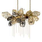 Люстра подвесная с 22-мя гранёными стеклянными плафонами с вертикальными подвесками Gilded Mirage  варинант исполнения - 7 | Loft Concept в Казани