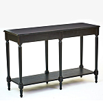 Консоль черная из массива березы с полкой и двумя ящиками Vintage варинант исполнения - 3 | Loft Concept в Казани