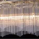 Люстра прямоугольная на цепях с прозрачными трубками и волнистым краем Nembus варинант исполнения - 6 | Loft Concept в Казани