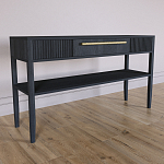 Дизайнерская Консоль с полкой и ящиком Primo Черный дуб варинант исполнения - 2 | Loft Concept в Казани
