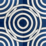 Дизайнерская плитка с узором Круги синяя варинант исполнения - 1 | Loft Concept в Казани