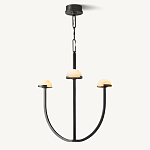 Люстрас 3-мя мраморными плафонами в форме купола Light Warm Light варинант исполнения - 3 | Loft Concept в Казани